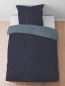 Preview: Biberna Melange- Flanell Bettwäsche 'Uni' 135 x 200 cm Dunkelblau